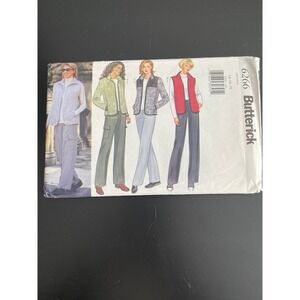 00466 - Butterick 6266 Misses Vest Pants Jacket UNCUT Sewing Pattern Multi Sizes